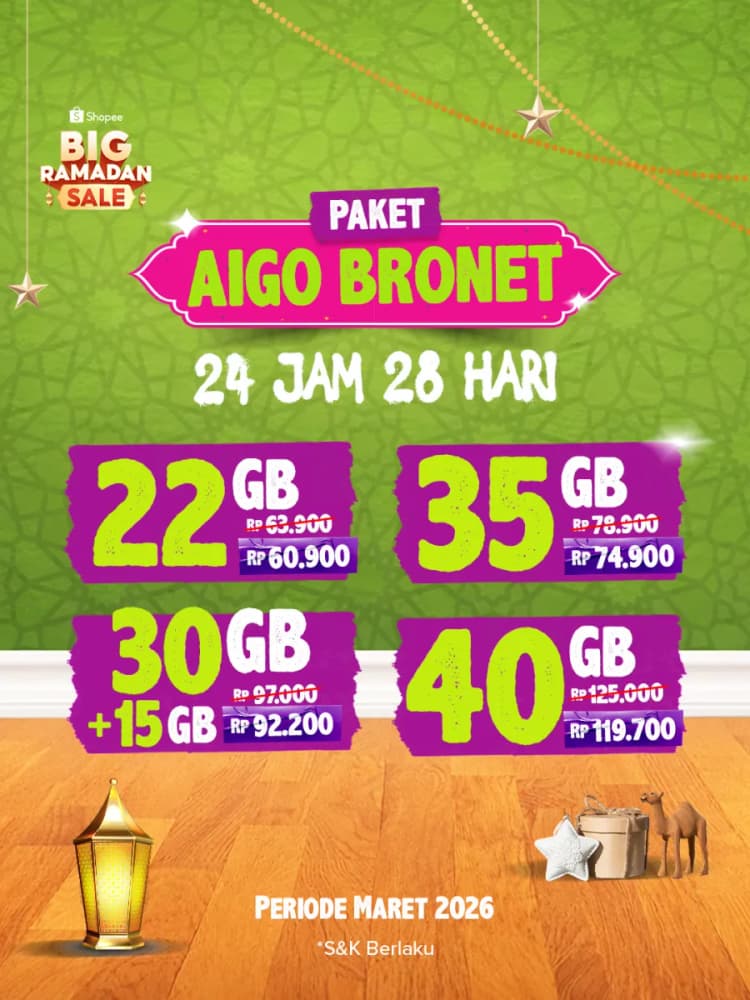 AXIS Promo AIGO Bronet AXIS Shopee Big Ramadan Sale, Diskon hingga 5%! image gambar
